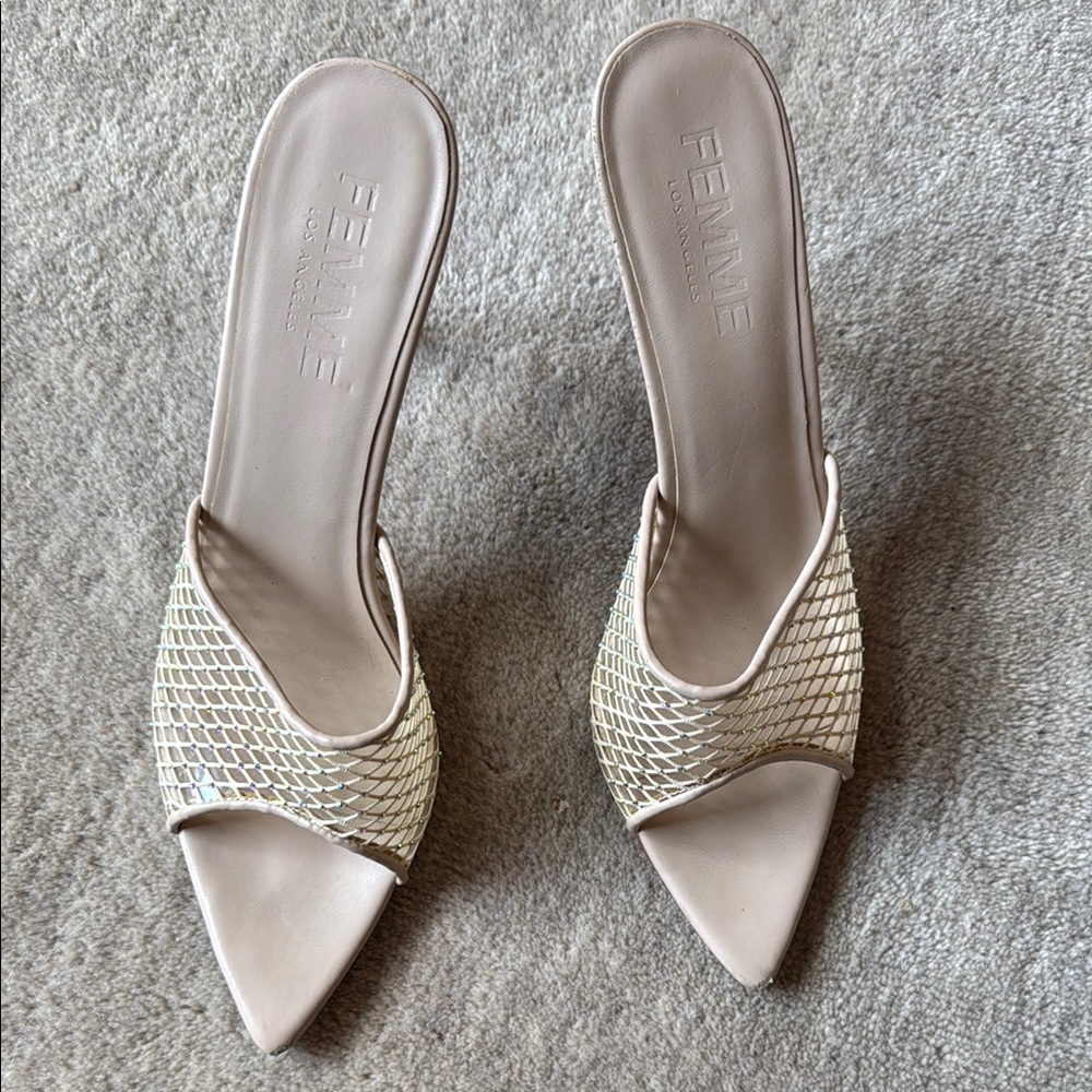 Femme LA Cream woven Heels